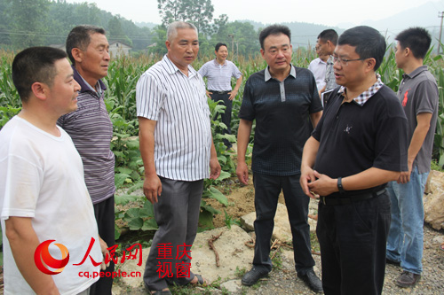 垫江县长梅时雨在三溪镇箐口村指导扶贫工作