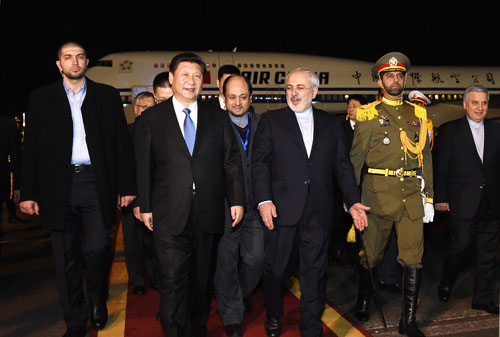  习近平 抵达德黑兰开始对 伊朗 进行国事 访问 --重