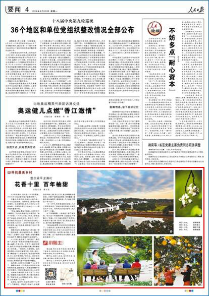 [人民日报]重庆梁平龙滩村：花香十里百年柚甜