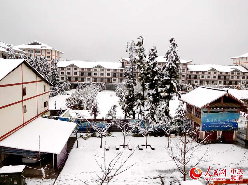 瑞雪降山城 重庆高海拔山区再次飘雪