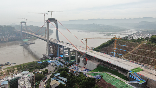 郭家沱长江大桥施工现场图。中建股份供图