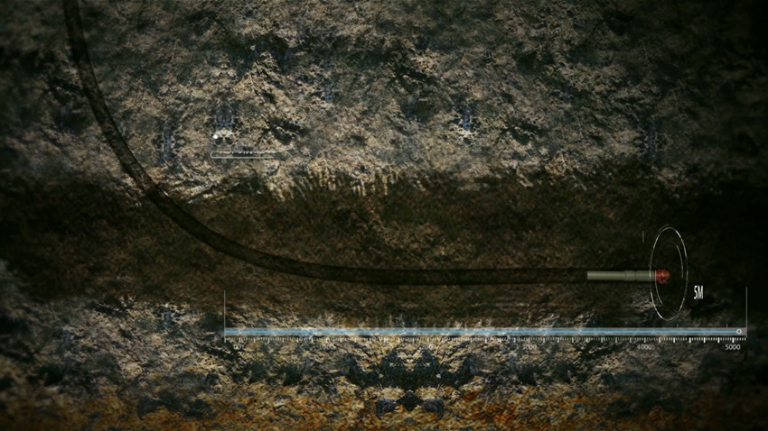 涪陵页岩气田焦页18-S12井水平段长4286米。（动画演示图）涪陵页岩气田供图
