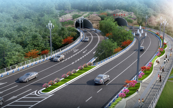 北滨路东延伸段交通道路效果图。江北区委宣传部供图