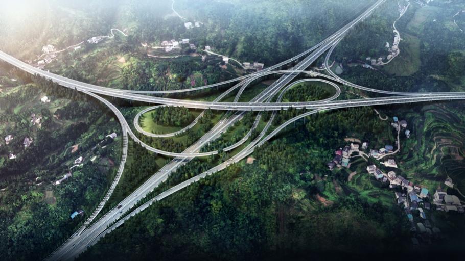 开万梁高速公路效果图。重庆高速集团供图