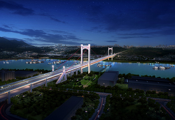黄桷沱长江大桥效果图。重庆市住房城乡建委供图