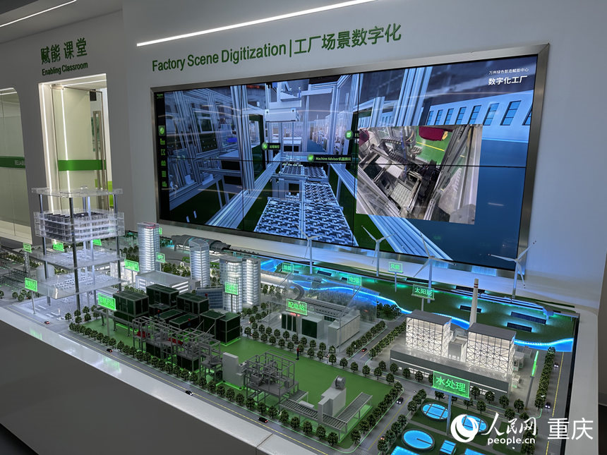 赋能中心展示的工厂场景数字化。人民网 刘政宁摄