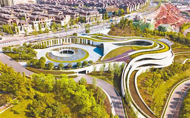 悅來美術館航拍圖。（市住房城鄉建委供圖）