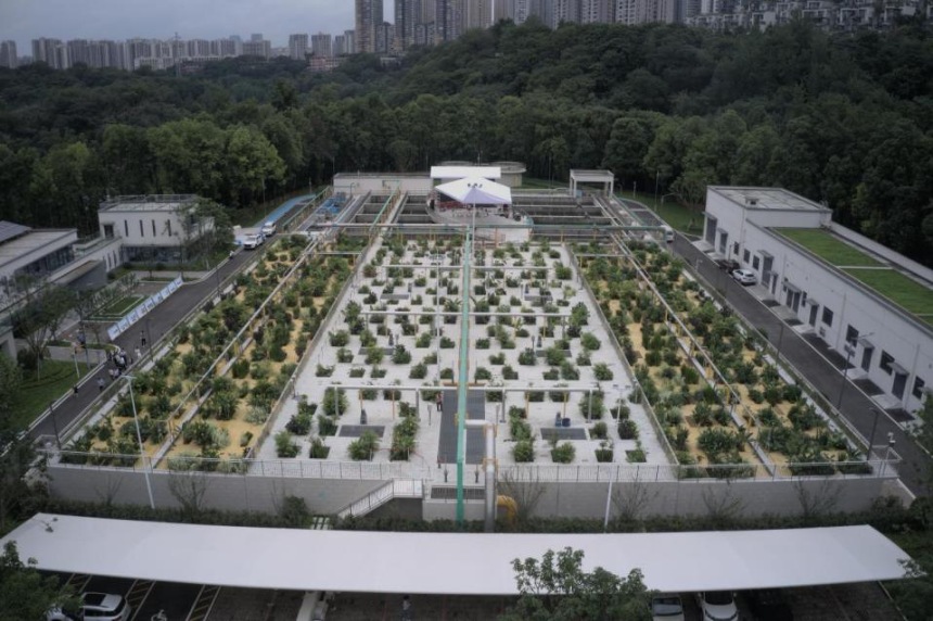九龙坡区彩云湖污水处理厂实景图。主办方供图