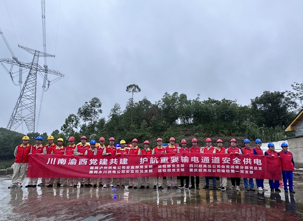 川渝黨建共建聯合巡線，確保國家重要能源輸送通道“健康”穩定運行。永川供電公司供圖