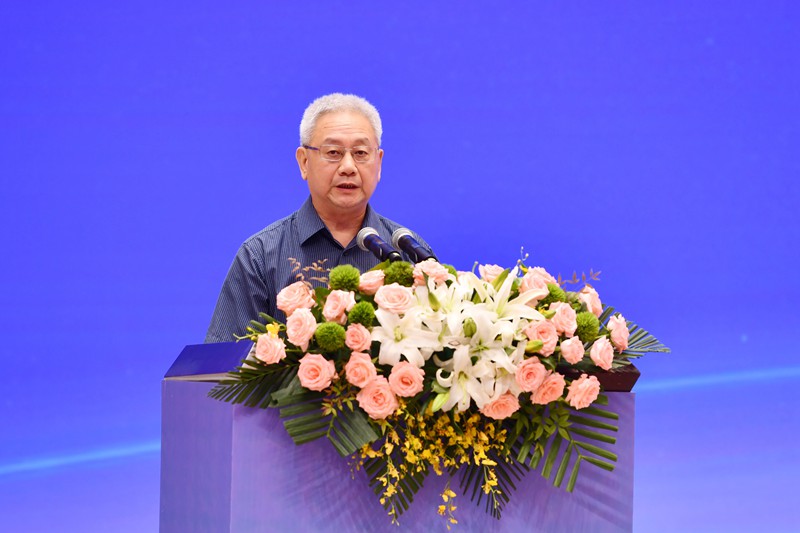 中國優質農產品開發服務協會副會長王震致辭，宣布協會預制菜分會成立。鄒樂攝