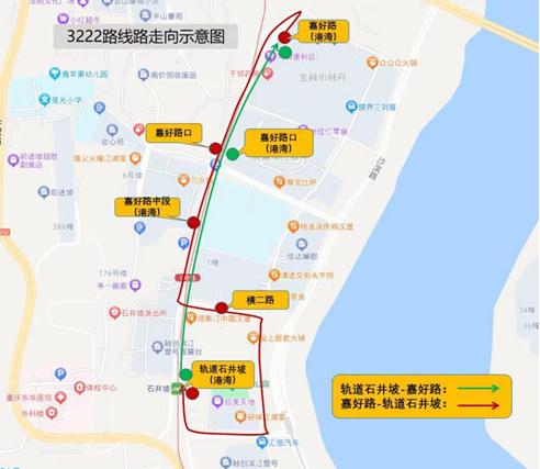 3222線路走向示意圖。西部公交供圖