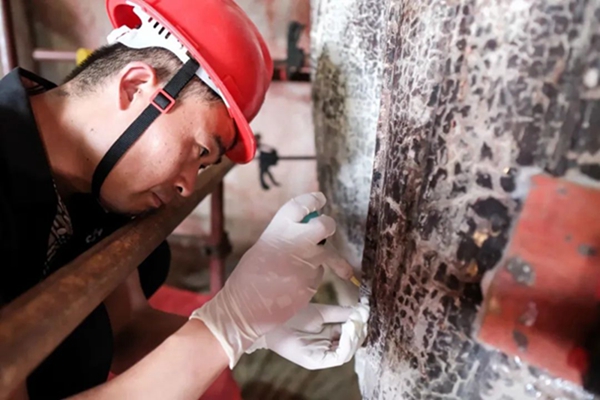 第二階段修繕工作進行中。郭旭攝