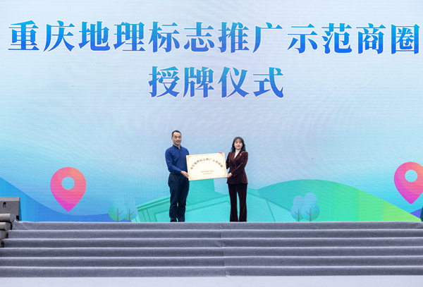 启动仪式上，观音桥商圈荣获全市首个重庆地理标志推广示范商圈。江北区委宣传部供图