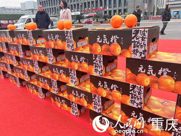 大批赣南脐橙登陆重庆市场。人民网记者 冯文彦摄