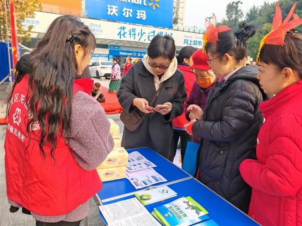现场惠民政策咨询。龙山街道供图