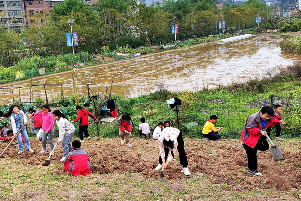 基地劳动实践。永兴小学供图