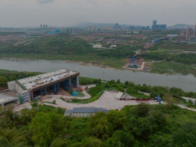 宝山嘉陵江大桥项目建设现场