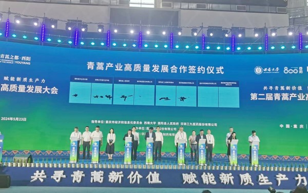第二届青蒿产业高质量发展大会举行，现场签约多个项目。李波 摄