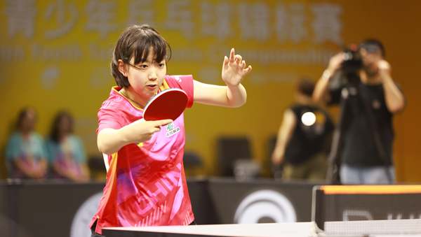 U15女子单打比赛现场。曾英豪摄