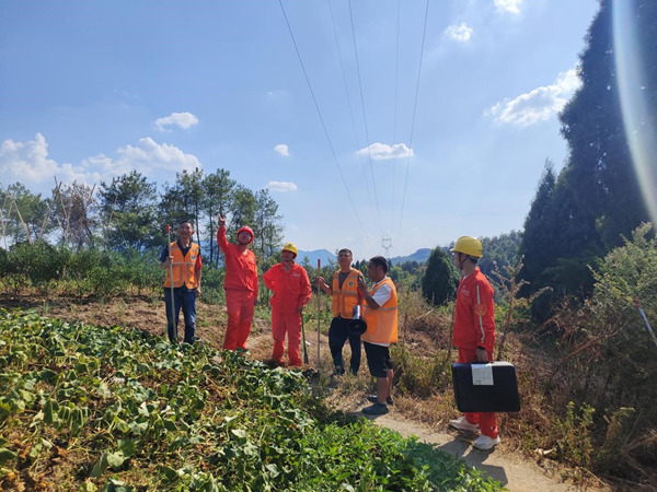 8月27日,国网重庆綦江供电公司联合綦江区林业局在220千伏隆铁线开展特巡工作。袁巧摄