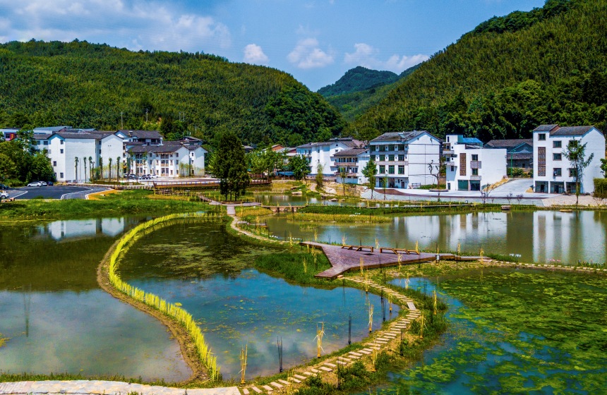 竹山場鎮尾水濕地公園剛建成時的面貌。（資料圖）受訪者供圖