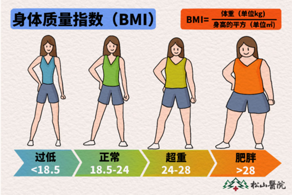 BMI参考范围。重庆松山医院供图