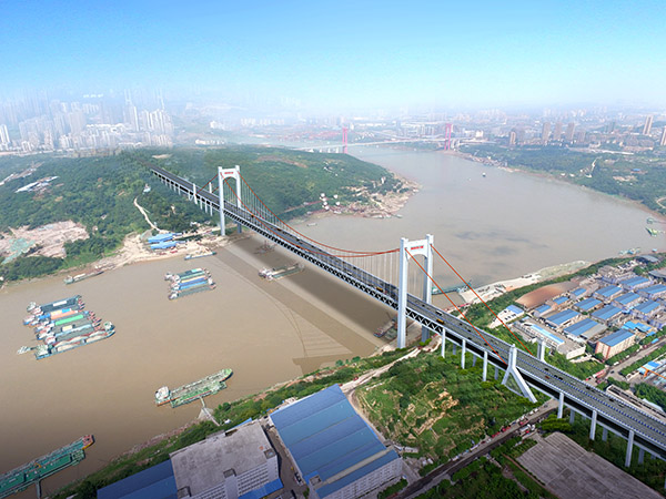 黄桷沱长江大桥效果图。重庆市住房城乡建委供图