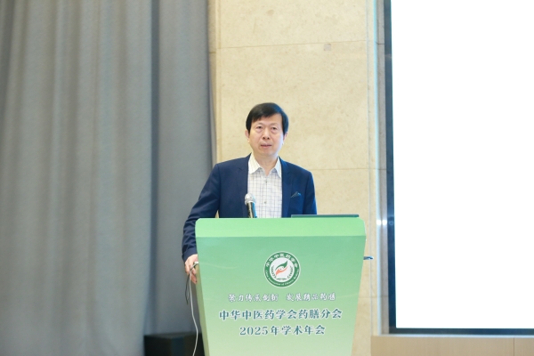 中华中医药学会药膳分会会长宋鲁成作学术报告。张源摄