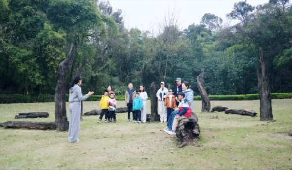组织家庭参与户外心理疗愈活动。金山学校供图