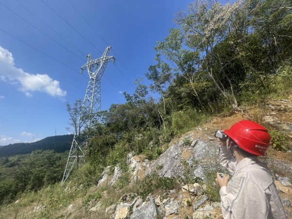 國網重慶經研院技經中心員工正在測量架空線路絕緣情況。國網重慶經研院供圖