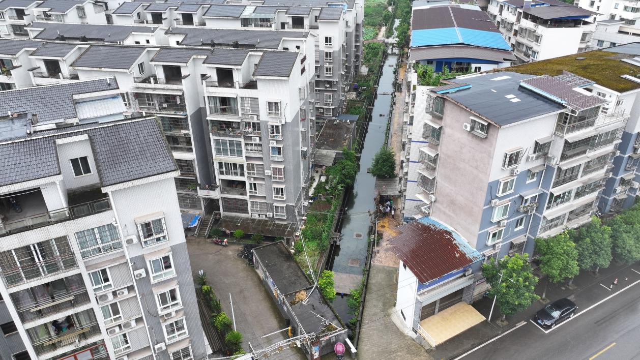 無人機拍攝瘦畔河段全貌。生態環境部供圖