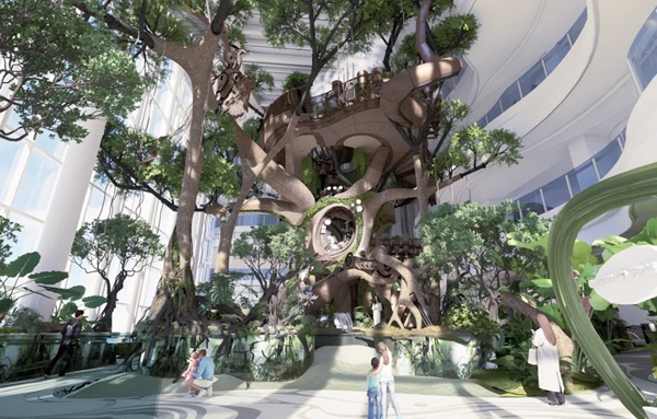 光环花园城世界树效果图。图源：渝北发布