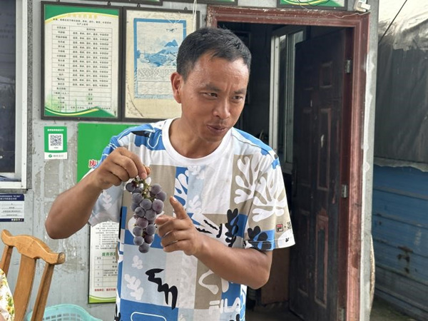 青耘花乡振兴促进团与果园负责人交流。受访单位供图