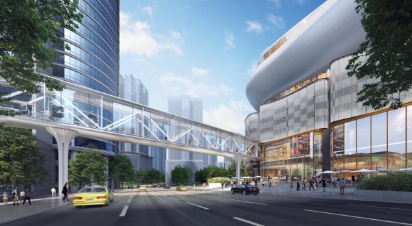 觀音橋“空中連廊”設計效果圖。重慶設計集團有限公司市政設計研究院供圖