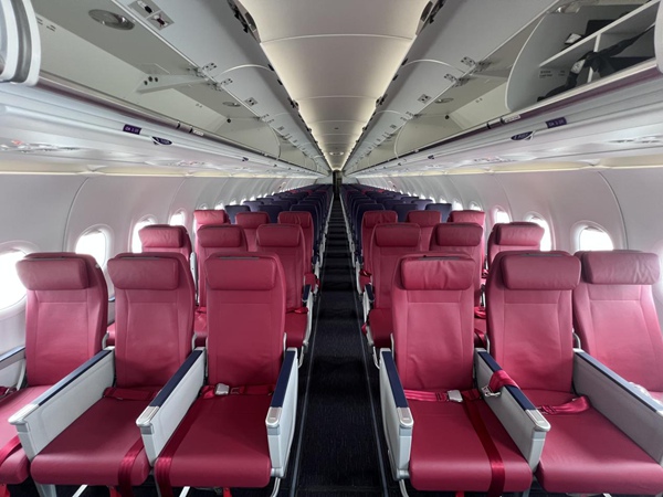 西部航空A319neo新飛機客艙。西部航空供圖