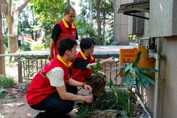 “水電氣”紅岩共產黨員服務隊對設備進行安全檢查。國網重慶永川供電公司供圖