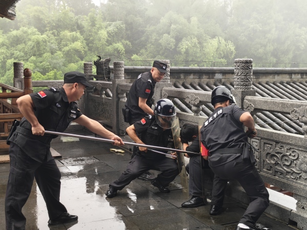 演练现场。大足石刻研究院供图