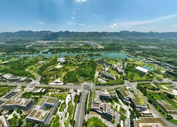 明月湖美景。兩江協同創新區供圖