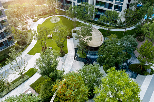 中建·光嶼一期園林交付實景。中建·光嶼供圖
