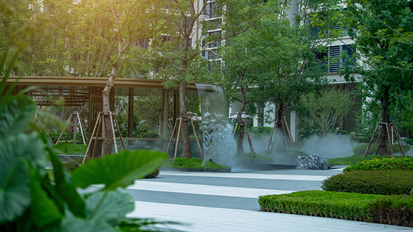 中建·光嶼一期園林交付實景。中建·光嶼供圖