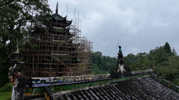 万岁楼保护修缮工程正式启动。大足区委宣传部供图