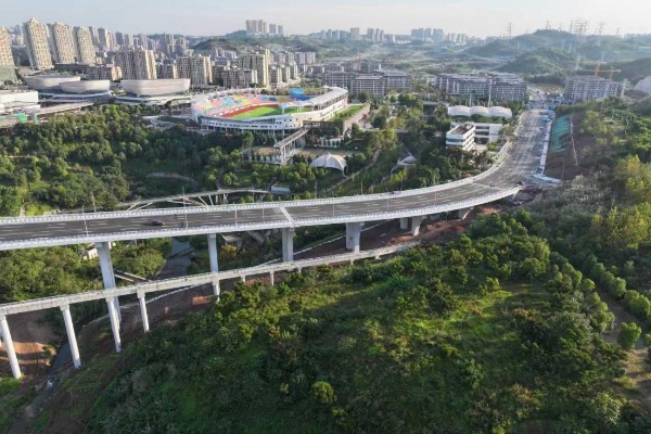 双桥路工程现场图。中交二航局供图