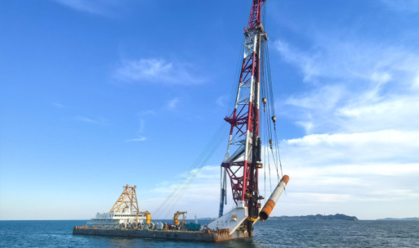 大連長海跨海大橋主橋開建。中建橋梁供圖