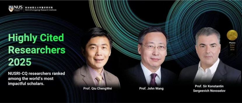 王家功教授(中),康斯坦丁·諾沃肖洛夫教授(右),仇成偉教授(左)。新加坡國立大學重慶研究院供圖