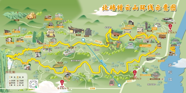 北碚缙云山环线示意图。北碚区委宣传部供图