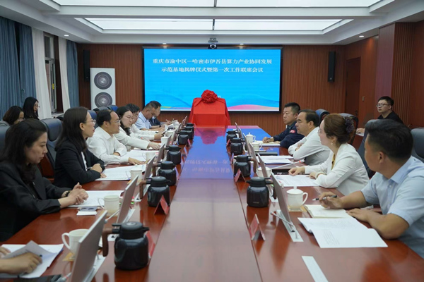 重庆市渝中区——哈密市伊吾县算力产业协同发展示范基地揭牌仪式暨第一次工作联席会议召开。渝中区委宣传部供图