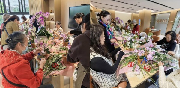 开展花篮手工课堂活动。兴业银行重庆分行供图