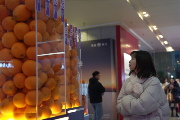 市民观众在装置前互动打卡。熊威摄