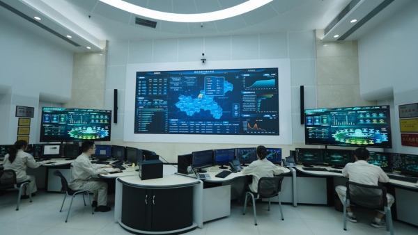 工作人员在重庆市数字捷充平台监控超充桩运行状态。贺婷婷摄