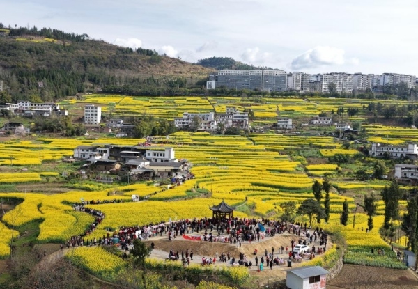 开园首日吸引6万余名游客线上线下共赴春约。栖霞镇供图